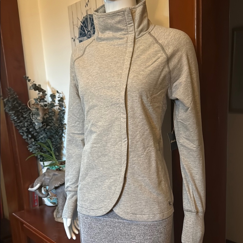 NWT Eddie Bauer size small Gray High-Neck Athletic Jacket